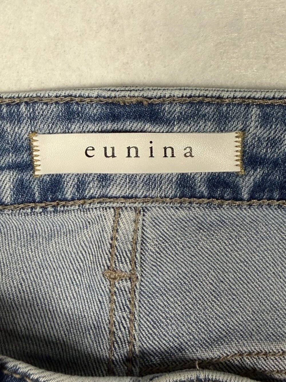 Eunina High Rise Distressed Skinny Jeans Light Wash Blue Denim Size 27 Inseam - Picture 10 of 15